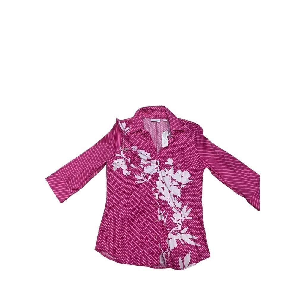 NWT New York and Company pink cotton‎ button down shirt sz Medium